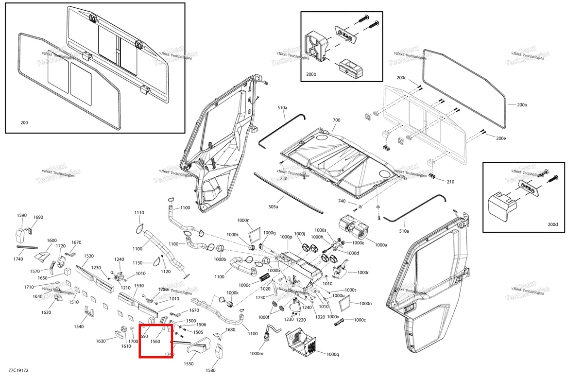 Деталь 705800266 на схеме узла 2019 Can-Am Defender HD8 Enclosure Cab - Xt Cab - North America - Dash & Roof Section