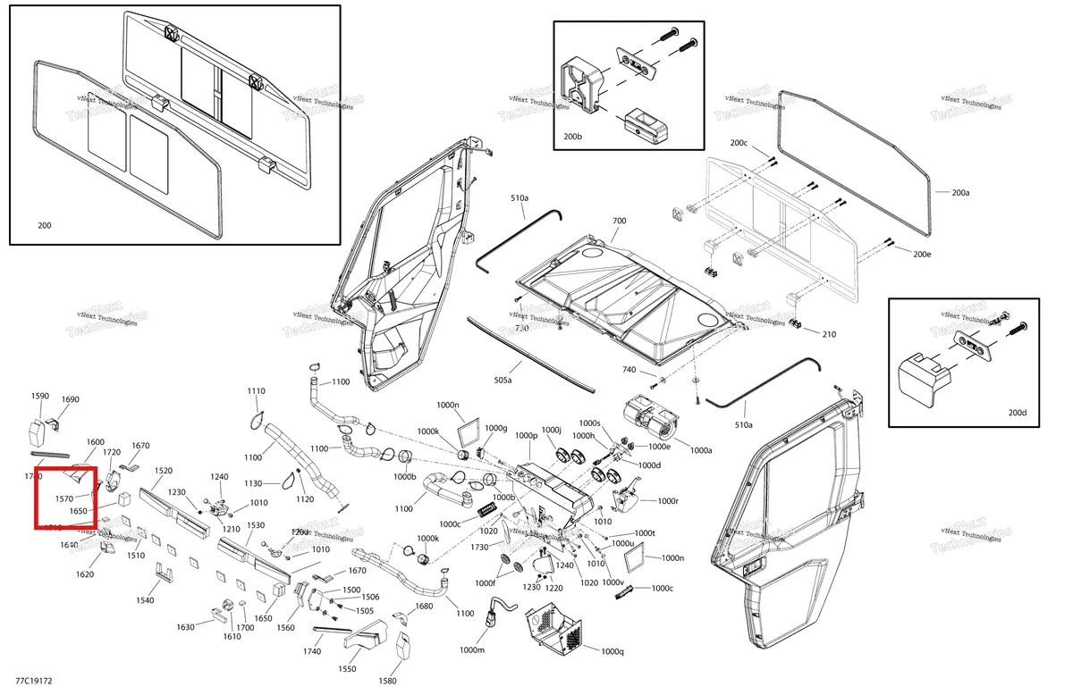 Деталь 705800267 на схеме узла 2019 Can-Am Defender HD8 Enclosure Cab - Xt Cab - North America - Dash & Roof Section