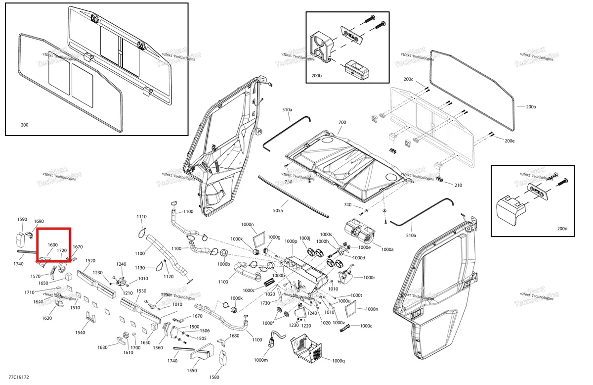 Деталь 705800270 на схеме узла 2019 Can-Am Defender HD8 Enclosure Cab - Xt Cab - North America - Dash & Roof Section