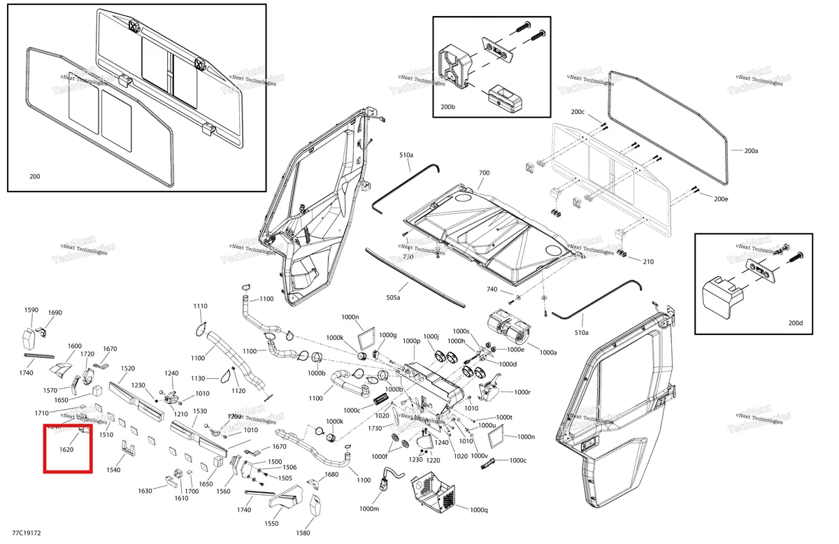 Деталь 705800272 на схеме узла 2019 Can-Am Defender HD8 Enclosure Cab - Xt Cab - North America - Dash & Roof Section