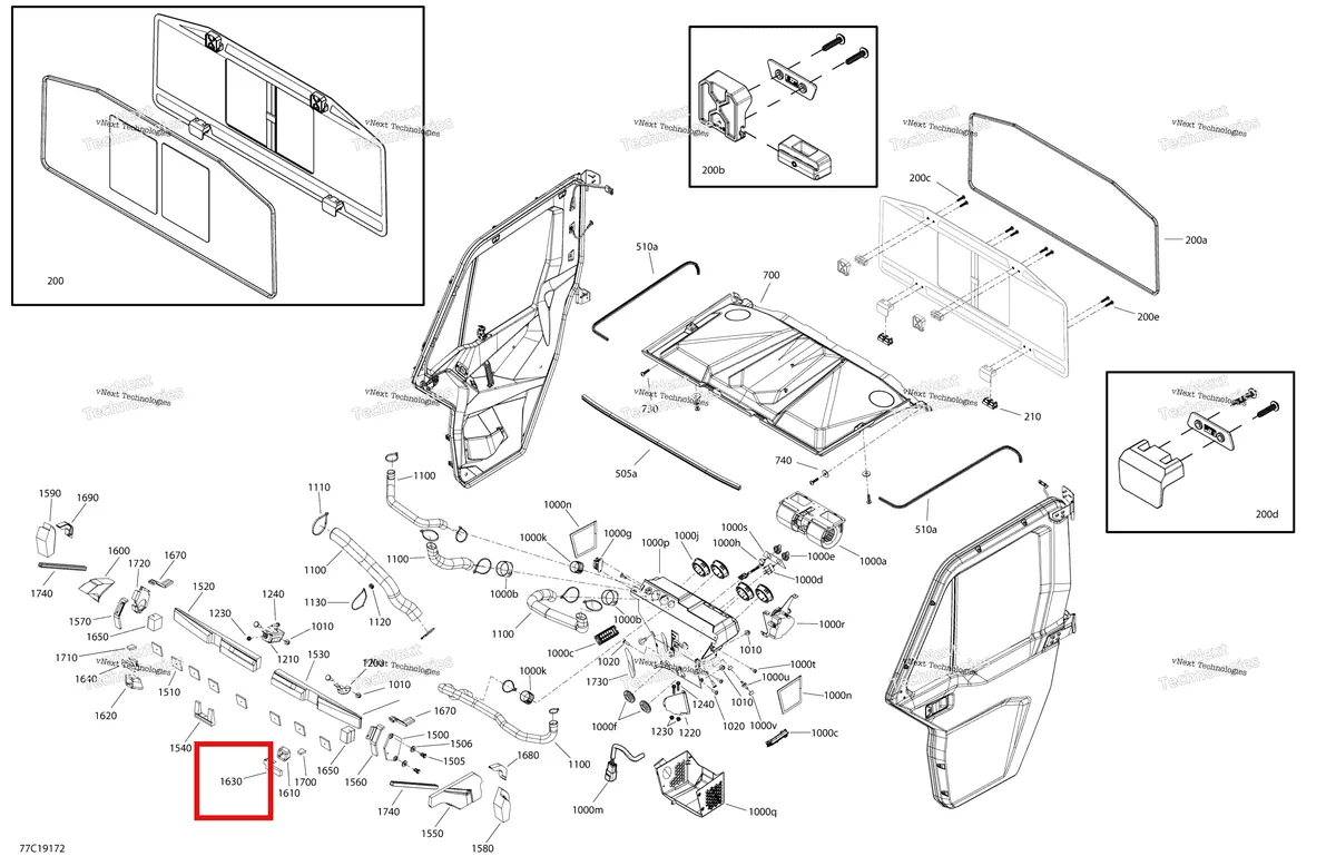 Деталь 705800273 на схеме узла 2019 Can-Am Defender HD8 Enclosure Cab - Xt Cab - North America - Dash & Roof Section
