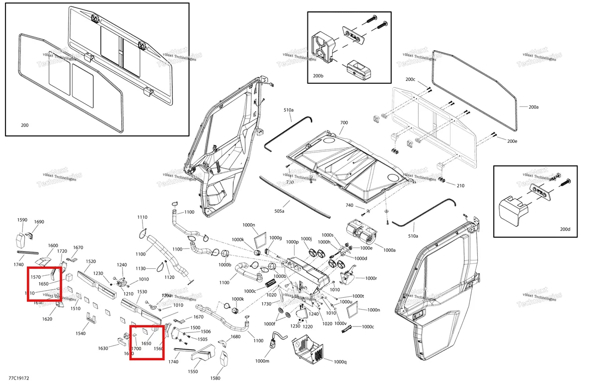 Деталь 705800275 на схеме узла 2019 Can-Am Defender HD8 Enclosure Cab - Xt Cab - North America - Dash & Roof Section
