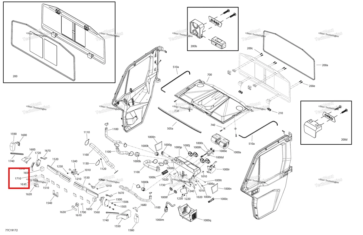Деталь 705800281 на схеме узла 2019 Can-Am Defender HD8 Enclosure Cab - Xt Cab - North America - Dash & Roof Section