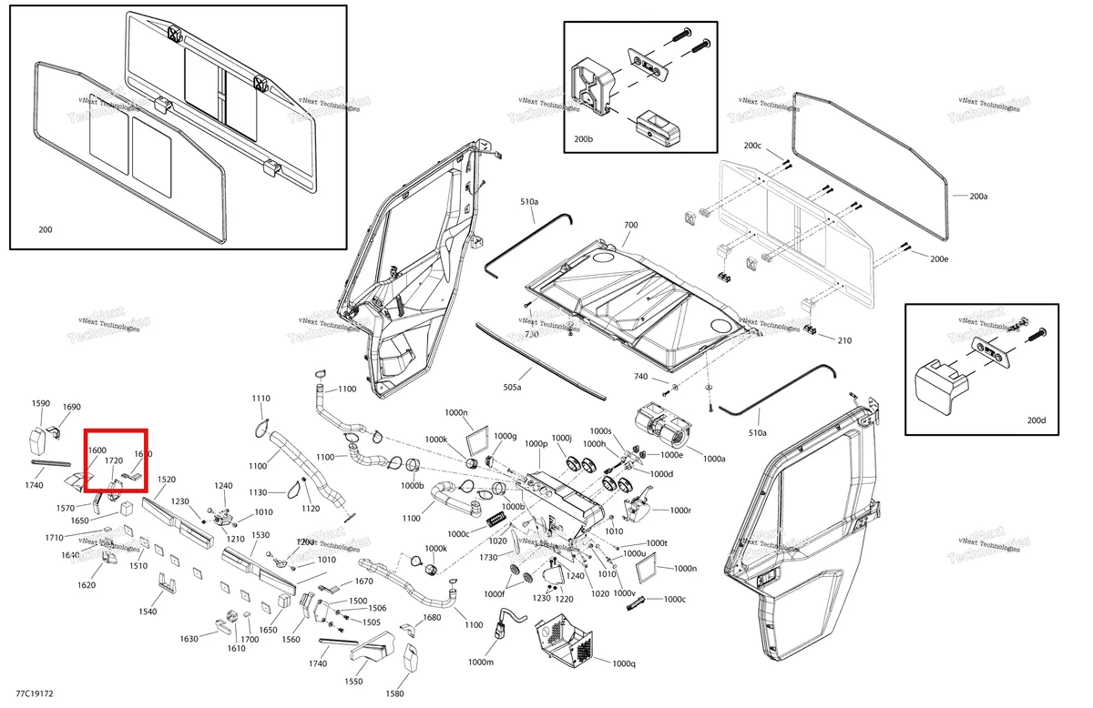 Деталь 705800282 на схеме узла 2019 Can-Am Defender HD8 Enclosure Cab - Xt Cab - North America - Dash & Roof Section
