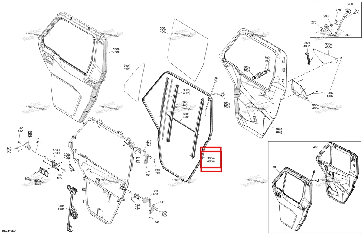 Деталь 705800289 на схеме узла 2022 Can-Am Defender MAX HD10 - LTD CAB Enclosure Cab - Front Doors