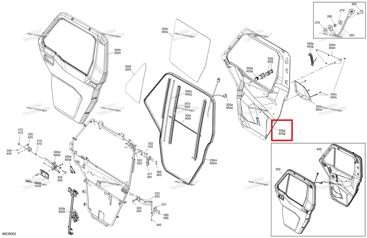 Деталь 705800322 на схеме узла 2022 Can-Am Defender MAX HD10 - LTD CAB Enclosure Cab - Front Doors