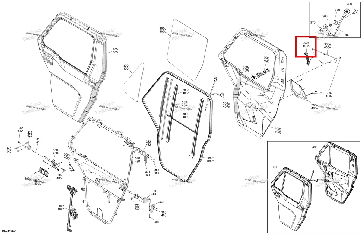 Деталь 705800325 на схеме узла 2022 Can-Am Defender MAX HD10 - LTD CAB Enclosure Cab - Front Doors