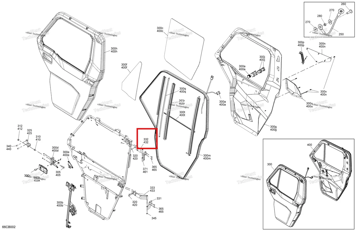 Деталь 705800340 на схеме узла 2022 Can-Am Defender MAX HD10 - LTD CAB Enclosure Cab - Front Doors