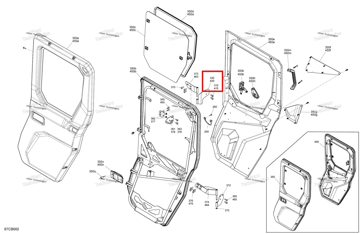 Деталь 705800343 на схеме узла 2022 Can-Am Defender MAX HD10 - LTD CAB Enclosure Cab - Rear Doors