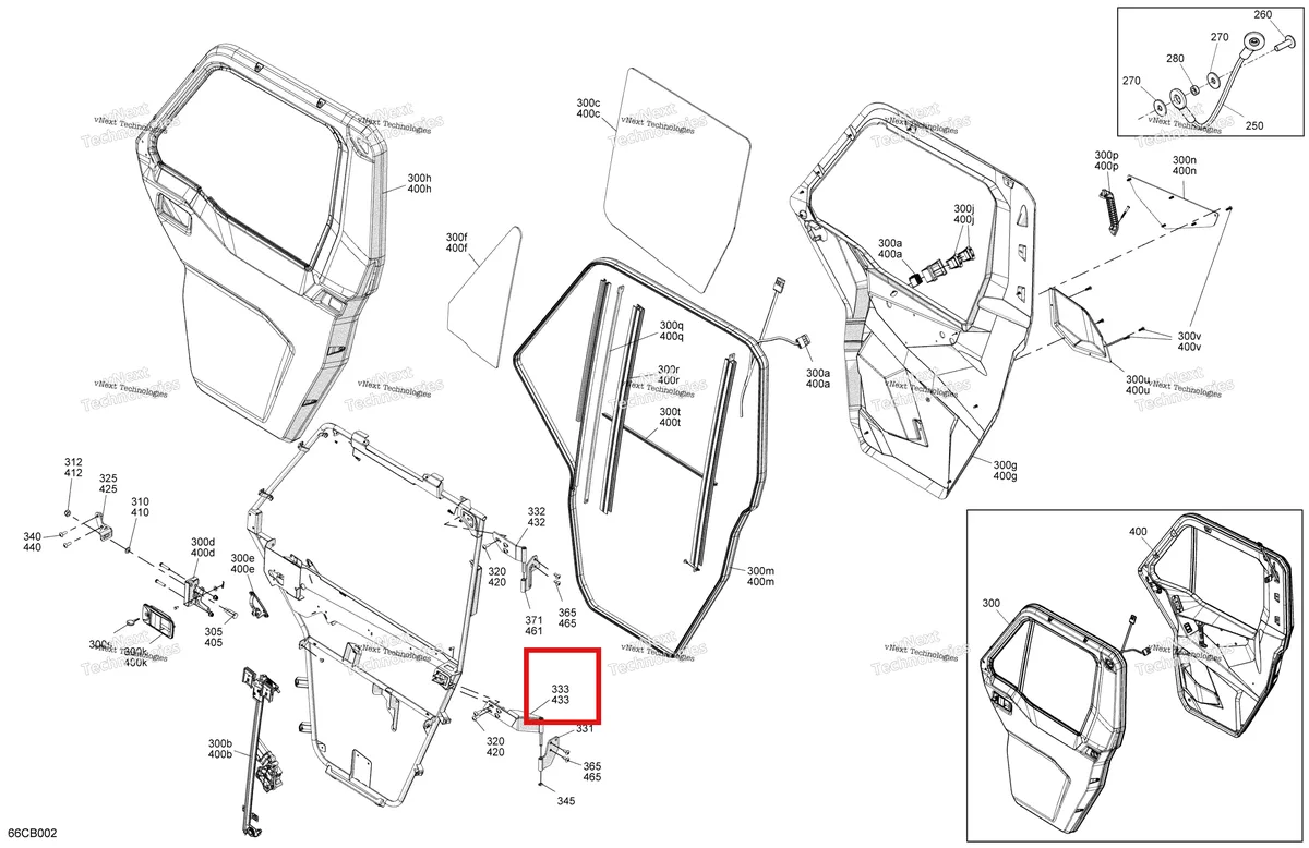Деталь 705800344 на схеме узла 2022 Can-Am Defender MAX HD10 - LTD CAB Enclosure Cab - Front Doors