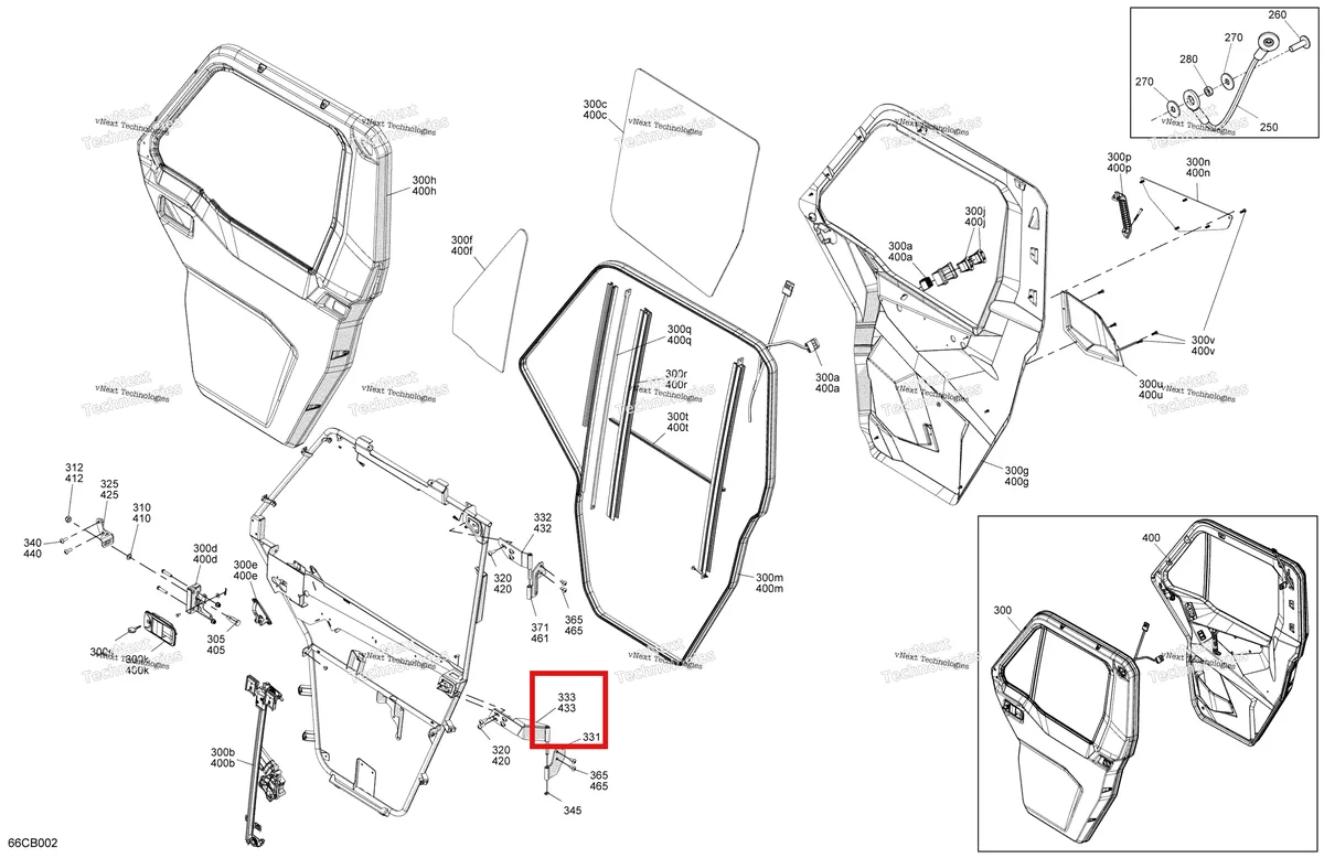 Деталь 705800345 на схеме узла 2022 Can-Am Defender MAX HD10 - LTD CAB Enclosure Cab - Front Doors