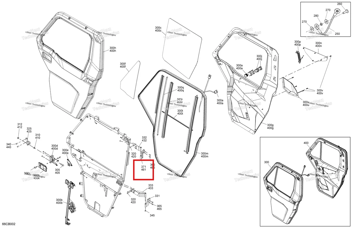 Деталь 705800349 на схеме узла 2022 Can-Am Defender MAX HD10 - LTD CAB Enclosure Cab - Front Doors
