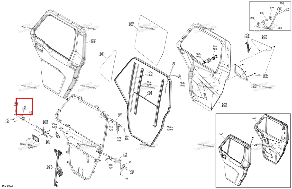 Деталь 705800350 на схеме узла 2022 Can-Am Defender MAX HD10 - LTD CAB Enclosure Cab - Front Doors
