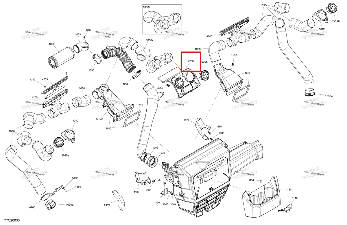 Деталь 705800427 на схеме узла 2020 Can-Am Defender MAX HD10 - Limited Cab - Air Conditioner System - Cab Ltd