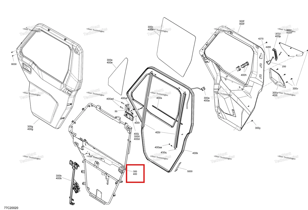 Деталь 705800475 на схеме узла 2020 Can-Am Defender HD10 - CAB Cab - Front Door