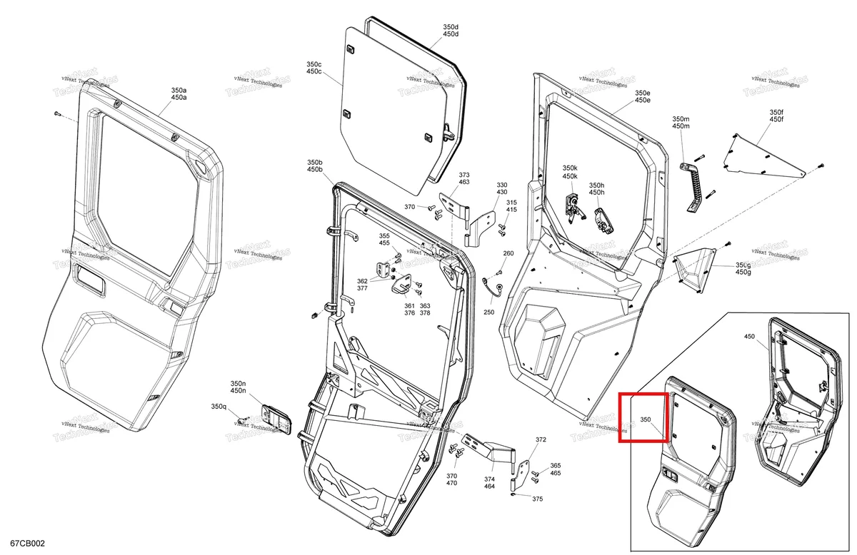 Деталь 705800476 на схеме узла 2022 Can-Am Defender MAX HD10 - LTD CAB Enclosure Cab - Rear Doors