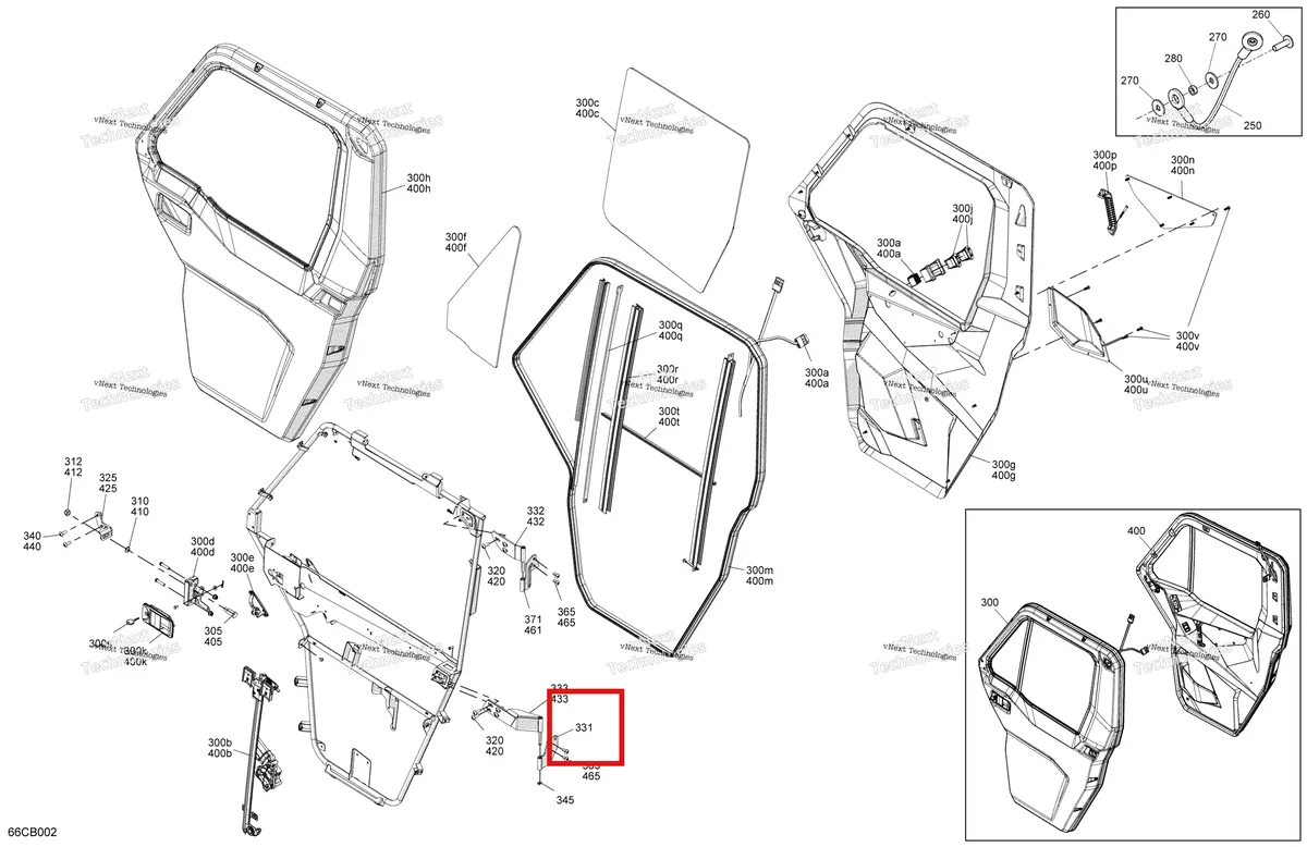 Деталь 705800482 на схеме узла 2022 Can-Am Defender MAX HD10 - LTD CAB Enclosure Cab - Front Doors