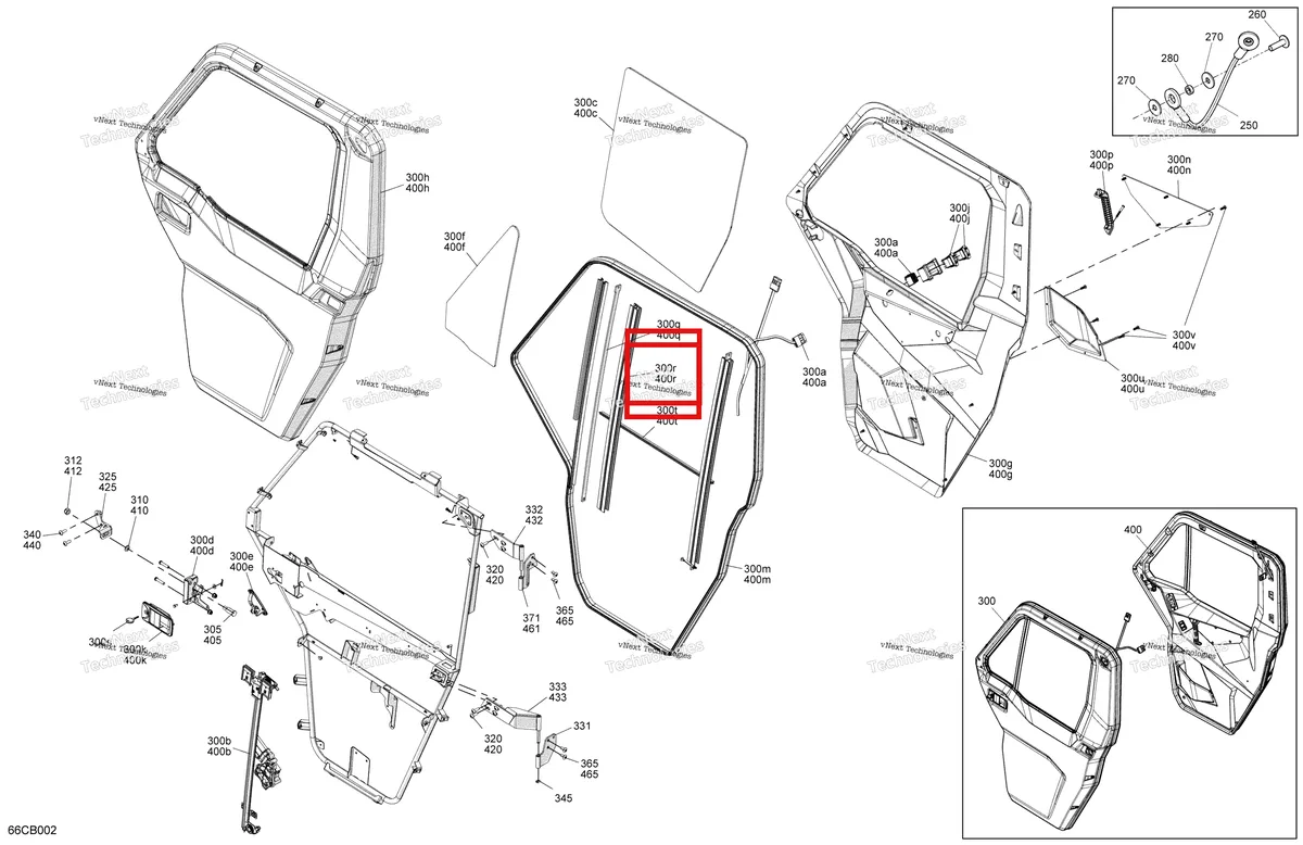 Деталь 705800590 на схеме узла 2022 Can-Am Defender MAX HD10 - LTD CAB Enclosure Cab - Front Doors