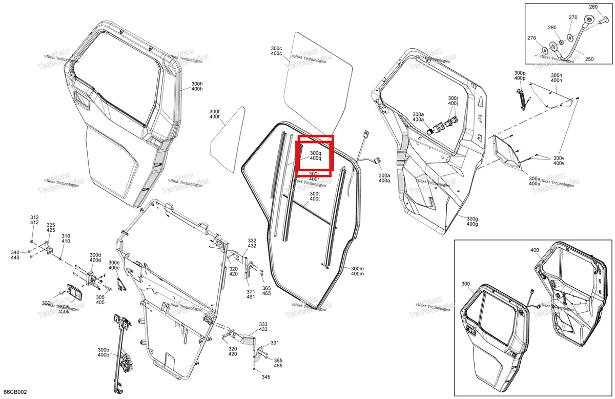 Деталь 705800595 на схеме узла 2022 Can-Am Defender MAX HD10 - LTD CAB Enclosure Cab - Front Doors