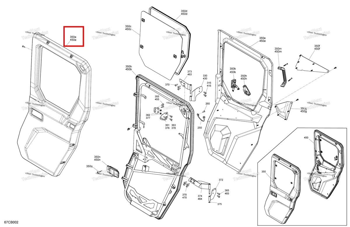 Деталь 705800598 на схеме узла 2022 Can-Am Defender MAX HD10 - LTD CAB Enclosure Cab - Rear Doors