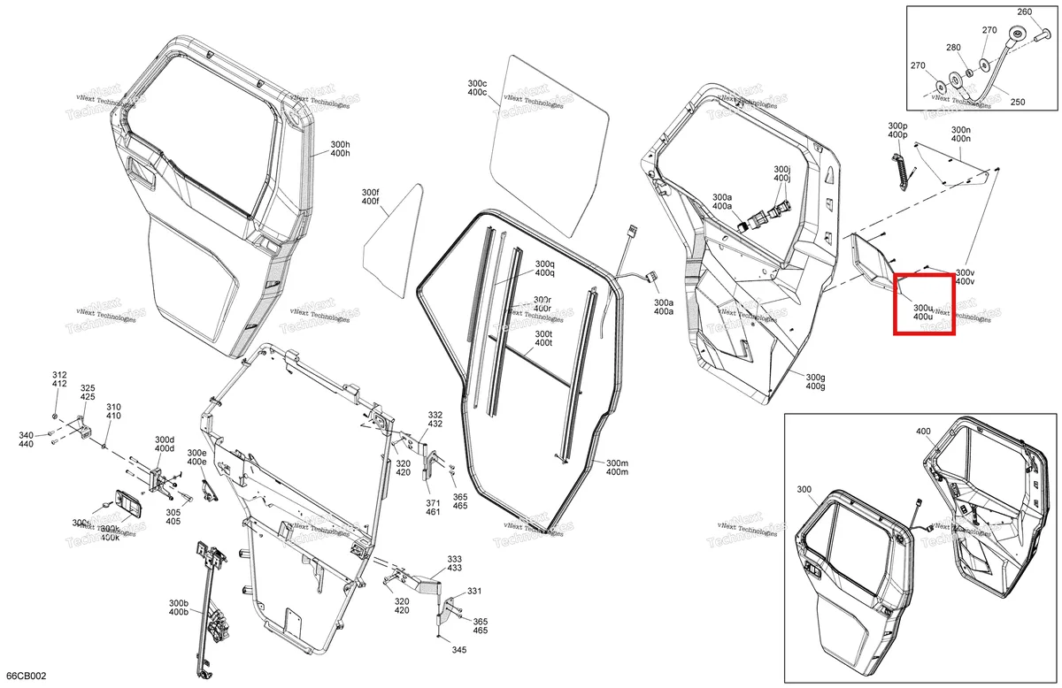 Деталь 705800604 на схеме узла 2022 Can-Am Defender MAX HD10 - LTD CAB Enclosure Cab - Front Doors