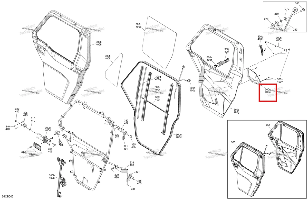 Деталь 705800605 на схеме узла 2022 Can-Am Defender MAX HD10 - LTD CAB Enclosure Cab - Front Doors