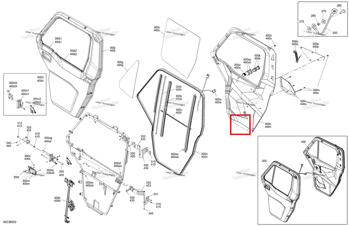 Деталь 705800608 на схеме узла Enclosure Cab - Doors