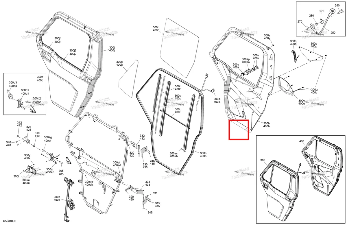 Деталь 705800609 на схеме узла Enclosure Cab - Doors