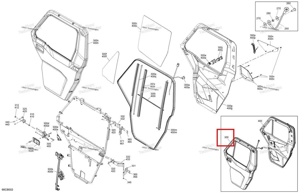 Деталь 705800659 на схеме узла 2022 Can-Am Defender MAX HD10 - LTD CAB Enclosure Cab - Front Doors