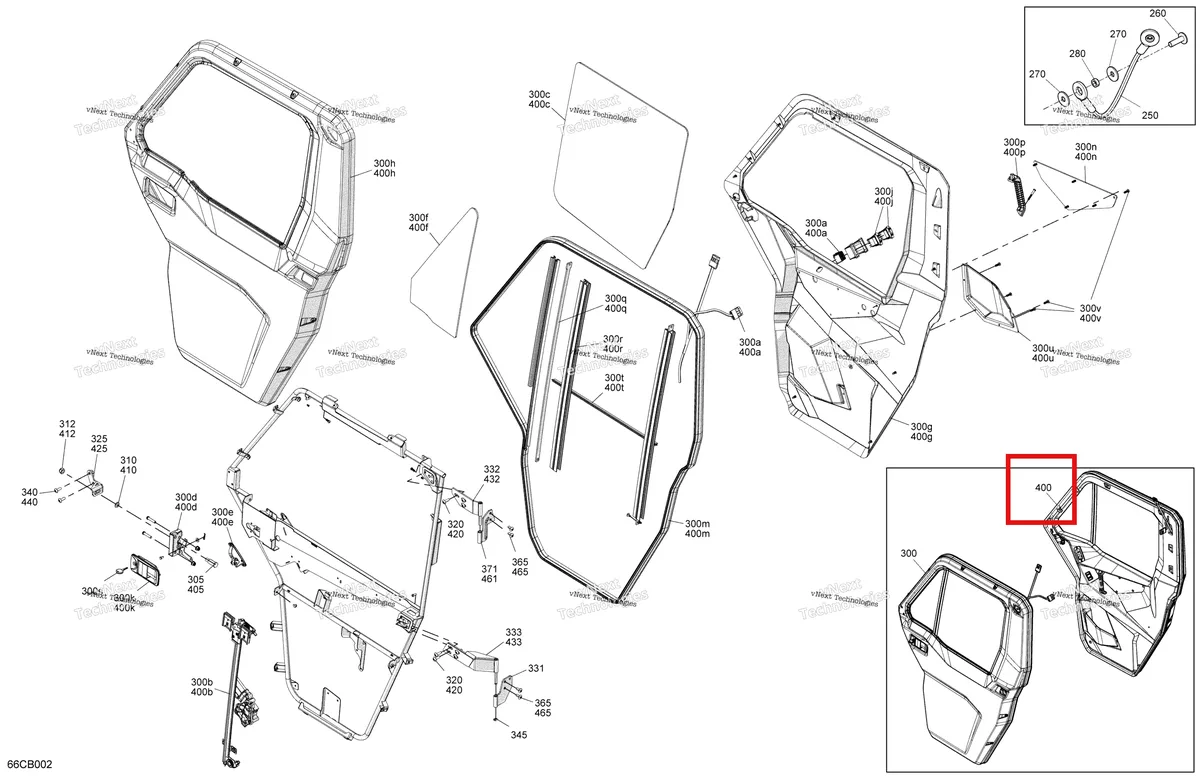 Деталь 705800660 на схеме узла 2022 Can-Am Defender MAX HD10 - LTD CAB Enclosure Cab - Front Doors