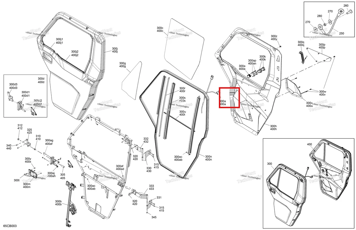 Деталь 705800665 на схеме узла Enclosure Cab - Doors