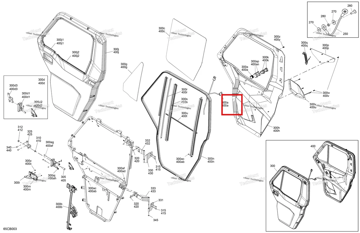 Деталь 705800666 на схеме узла Enclosure Cab - Doors