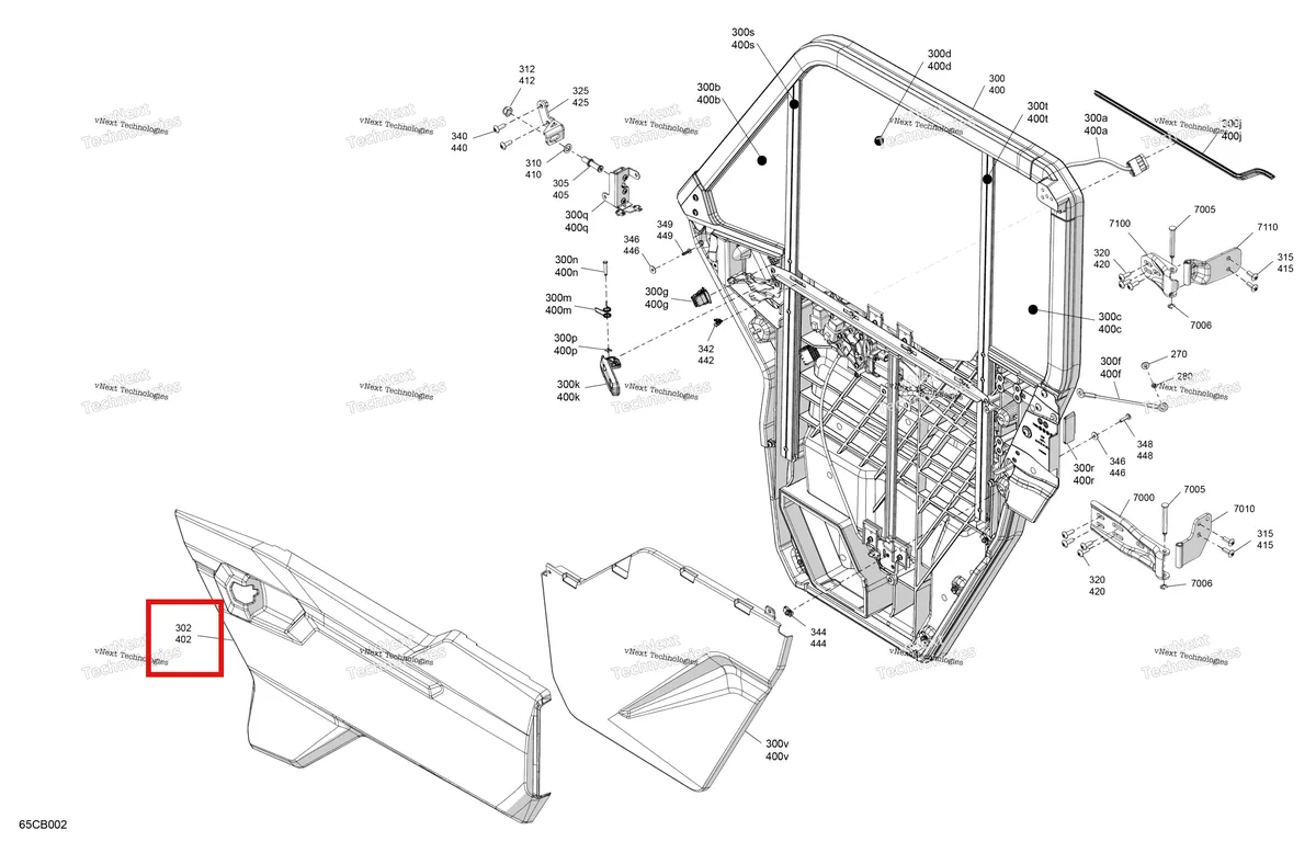 Деталь 705800785 на схеме узла Enclosure Cab - Doors