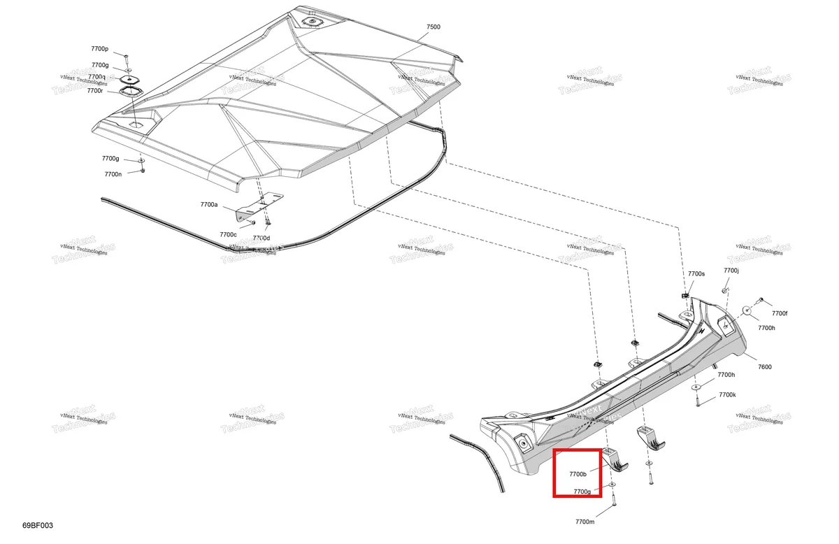 Деталь 705800795 (Roof анкер Can-Am Commander MAX 1000R EFI XT (2024) (705800795)) на схеме узла 2026 Can-Am Commander - 1000R EFI - XTP - 6YTB - Mineral Gray Satin - 64