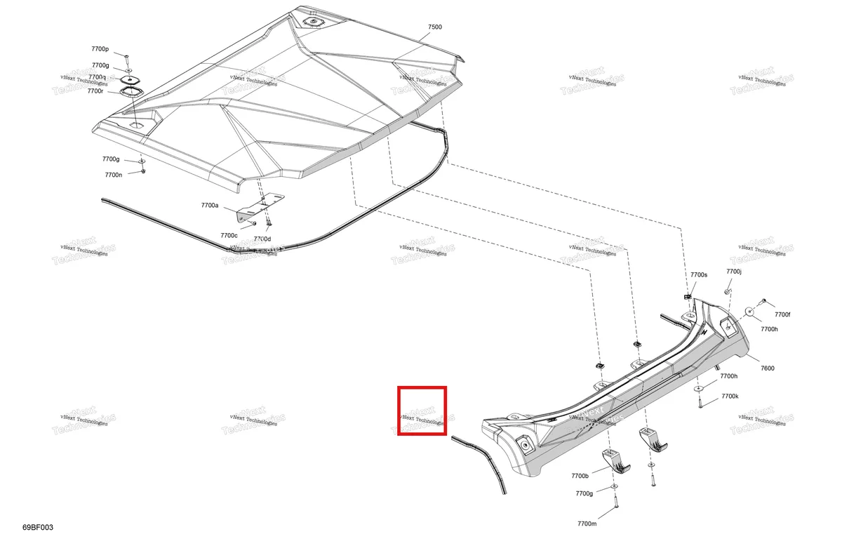 Деталь 705800804 (Roof анкер Can-Am Commander MAX 1000R EFI XT (2024) (705800804)) на схеме узла 2026 Can-Am Commander - 1000R EFI - XT - 6GTA - Fiery Red Metallic - 64