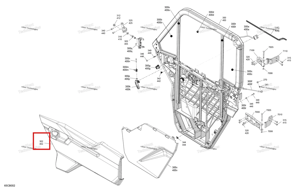 Деталь 705800810 на схеме узла Enclosure Cab - Doors
