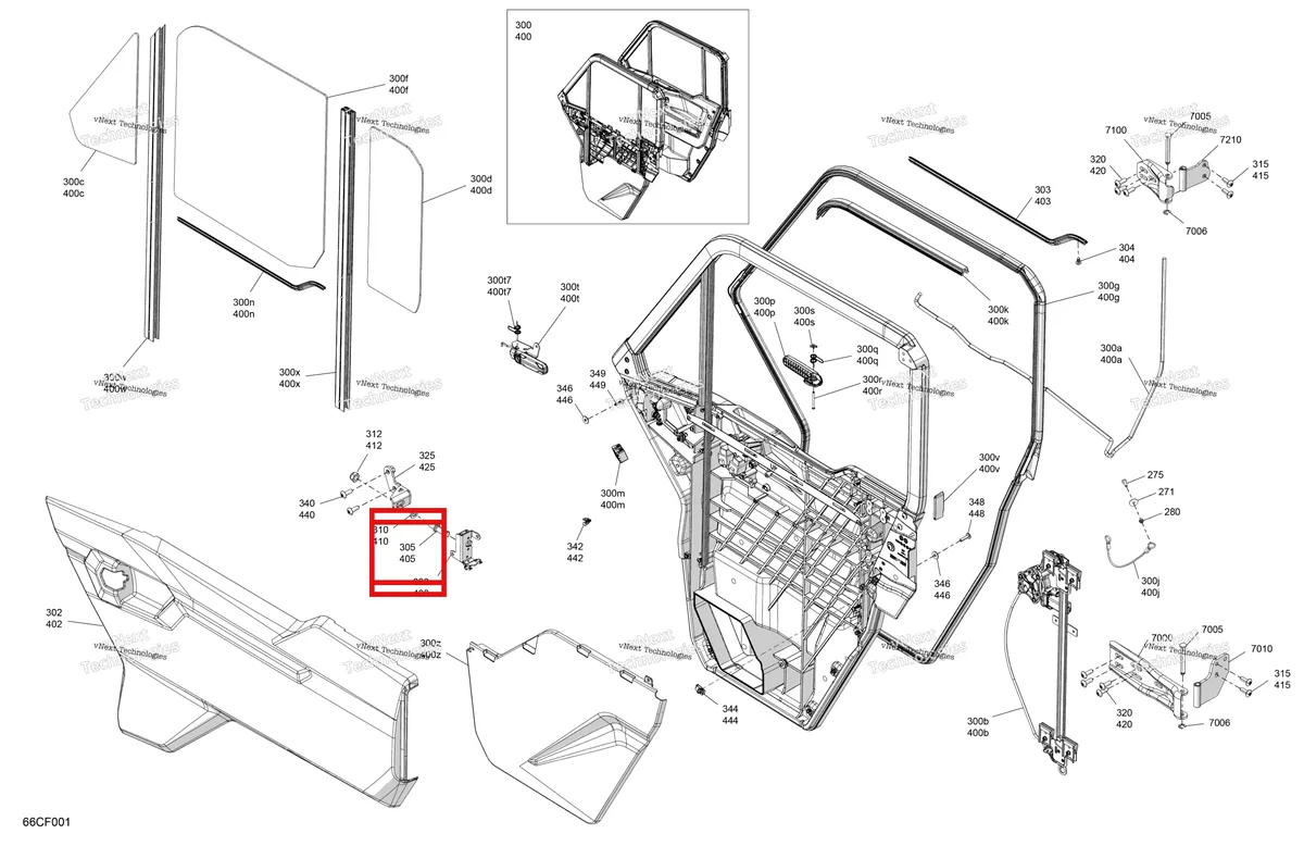 Деталь 705800850 на схеме узла 2026 Can-Am Defender MAX - HD10 - DPSCAB - 8ATE - Compass Green - 65