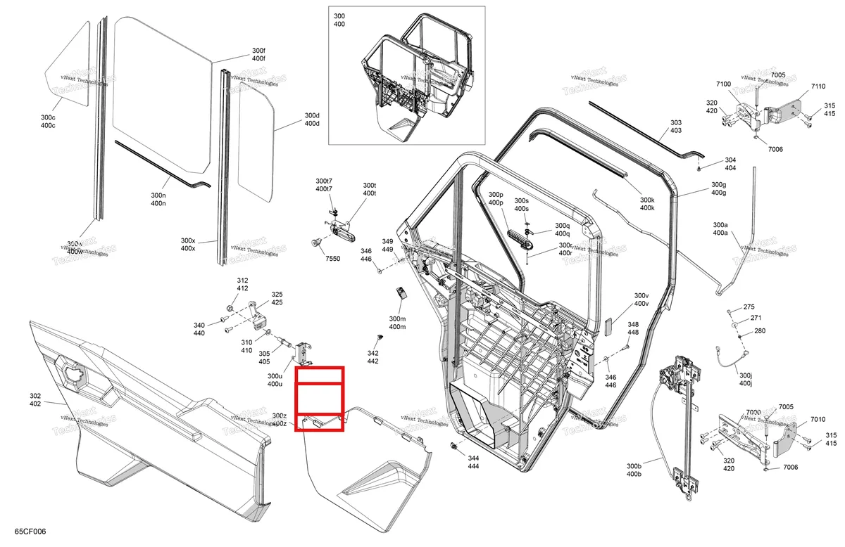 Деталь 705800867 на схеме узла 2026 Can-Am Defender - HD9 - DPS CAB - 8UTD - Compass Green - 62