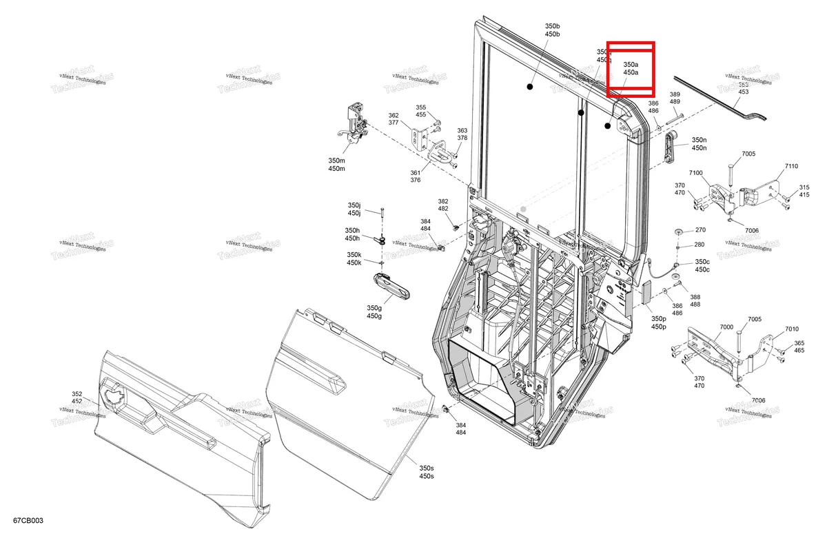 Деталь 705800868 на схеме узла Enclosure Cab - Rear Doors