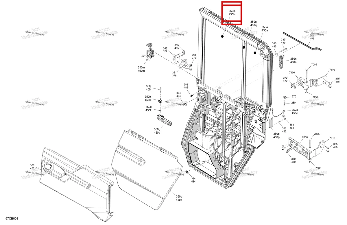 Деталь 705800869 на схеме узла Enclosure Cab - Rear Doors
