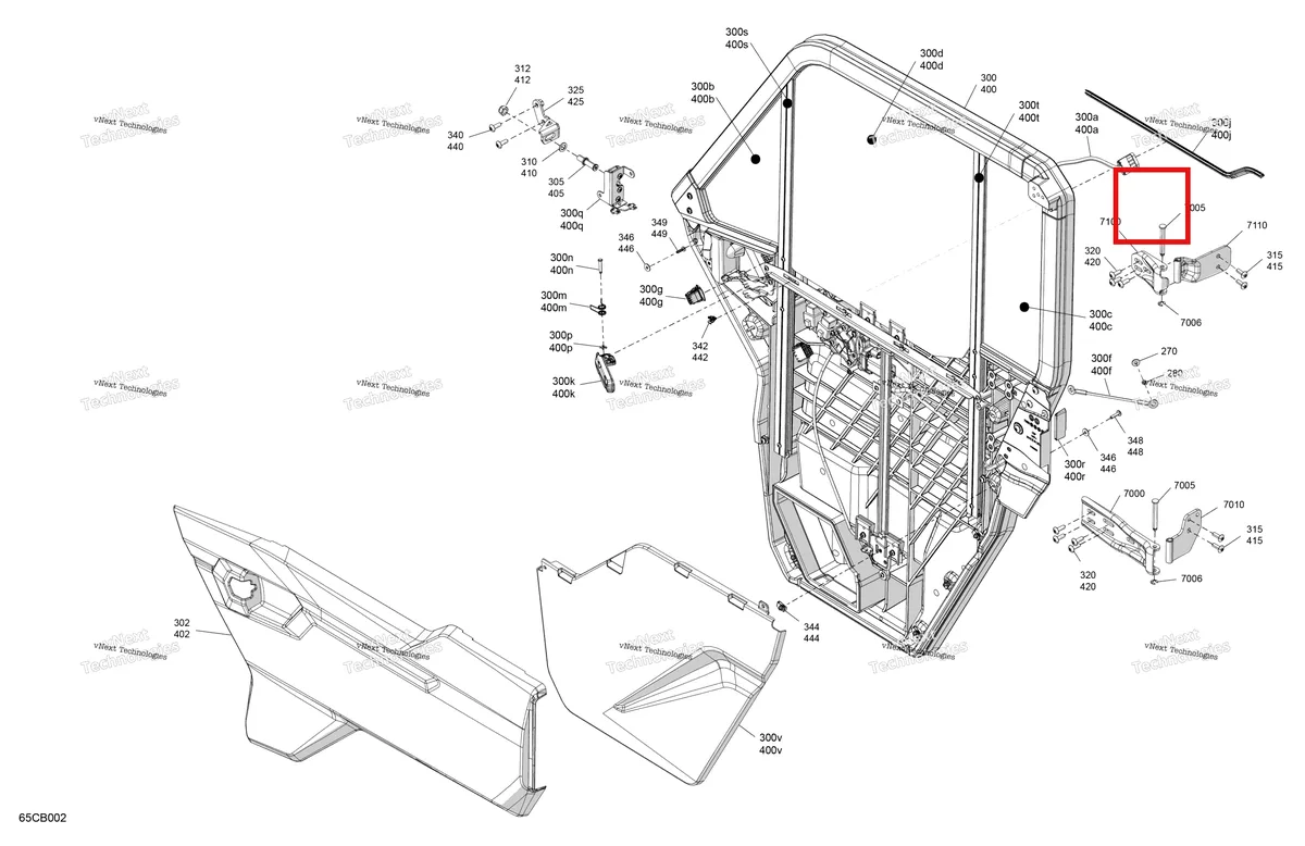 Деталь 705800900 на схеме узла Enclosure Cab - Doors