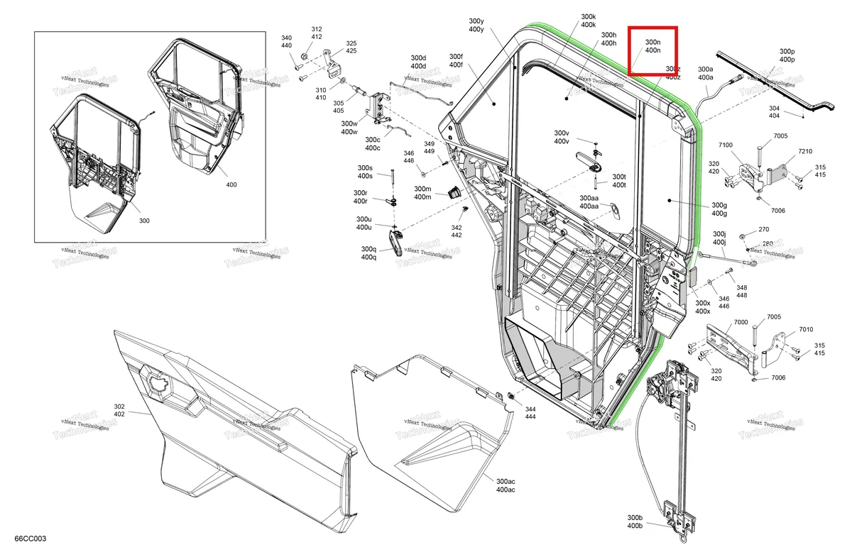Деталь 705801443 на схеме узла 2023 Can-Am Defender MAX HD10 - Lone Star Edition CAB Enclosure Cab - Front Doors