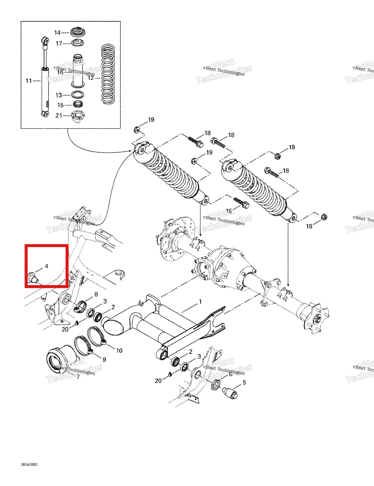 Деталь 706000004 на схеме узла 2000 Can-Am Traxter, 7405/7406 Rear Suspension