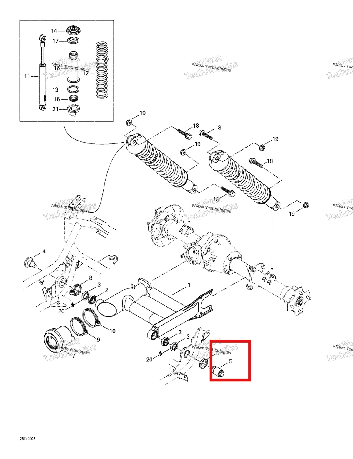Деталь 706000005 на схеме узла 2000 Can-Am Traxter, 7405/7406 Rear Suspension