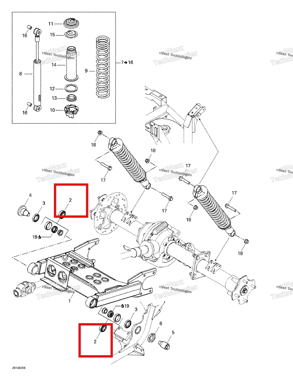 Деталь 706000009 на схеме узла 2002 Can-Am Quest, Blue/bleu Rear Suspension