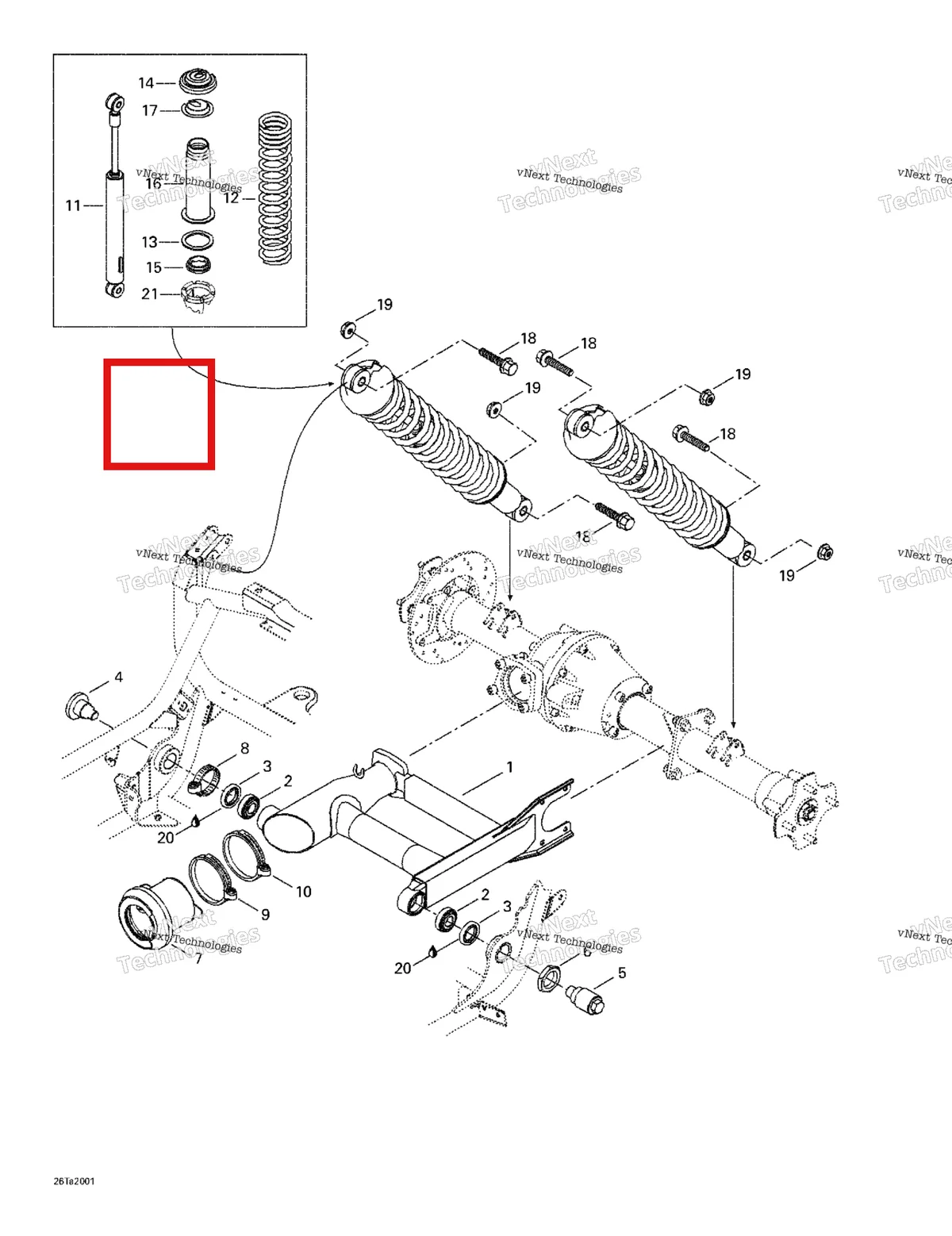 Деталь 706000063 на схеме узла 2000 Can-Am Traxter, 7400/7401 Rear Suspension
