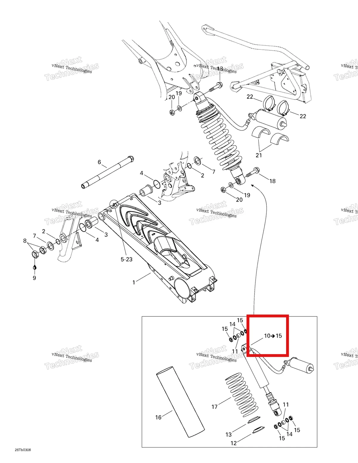 Деталь 706000148 на схеме узла 2003 Can-Am DS 650 Baja Rear Suspension
