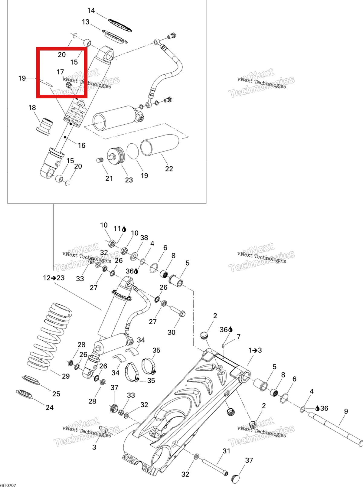 Деталь 706000188 на схеме узла 2007 Can-Am DS 650 X Rear Suspension