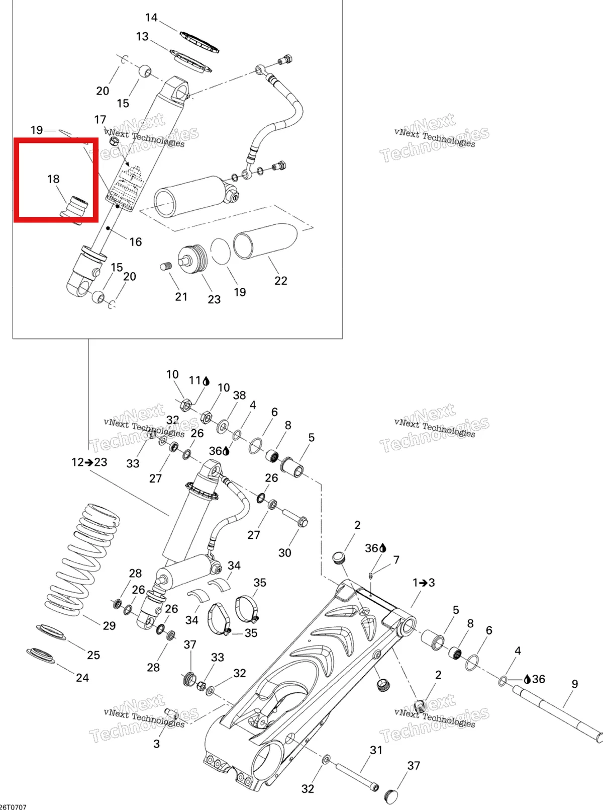Деталь 706000189 на схеме узла 2007 Can-Am DS 650 X Rear Suspension