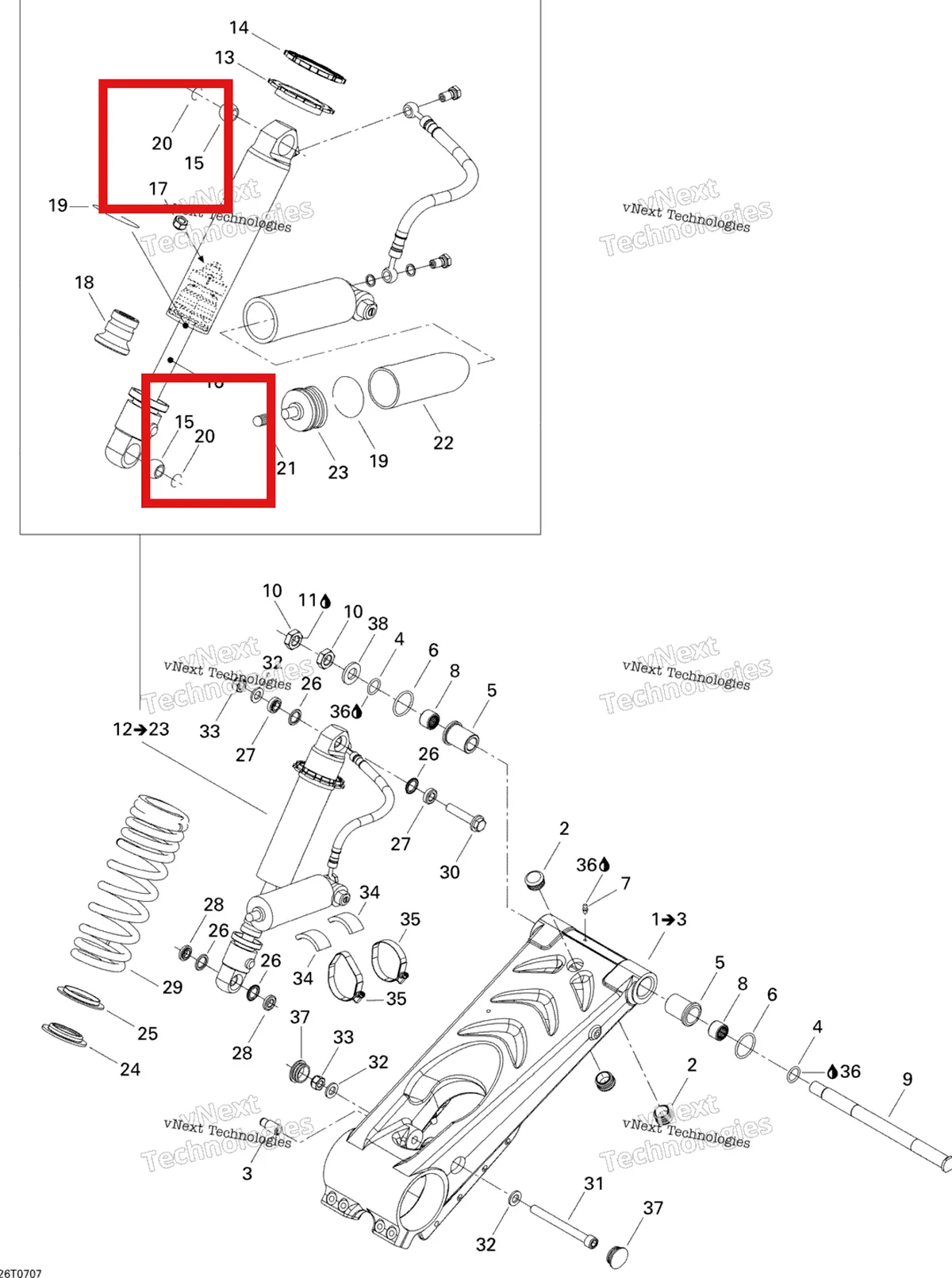 Деталь 706000191 на схеме узла 2007 Can-Am DS 650 X Rear Suspension